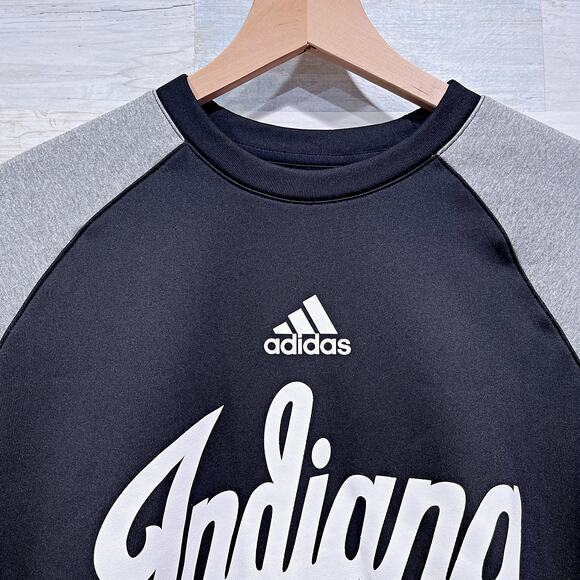 Indiana Hoosiers Softball Raglan Tech Fleece Sweatshirt Black Gray Womens Small - Picture 2 of 8